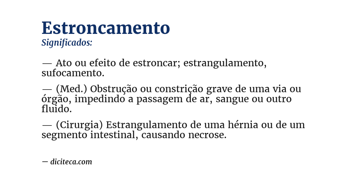 Significado de estroncamento