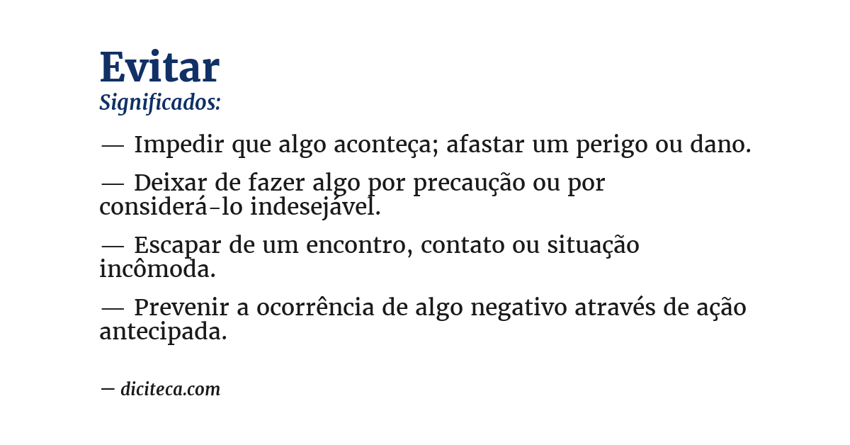Significado de evitar