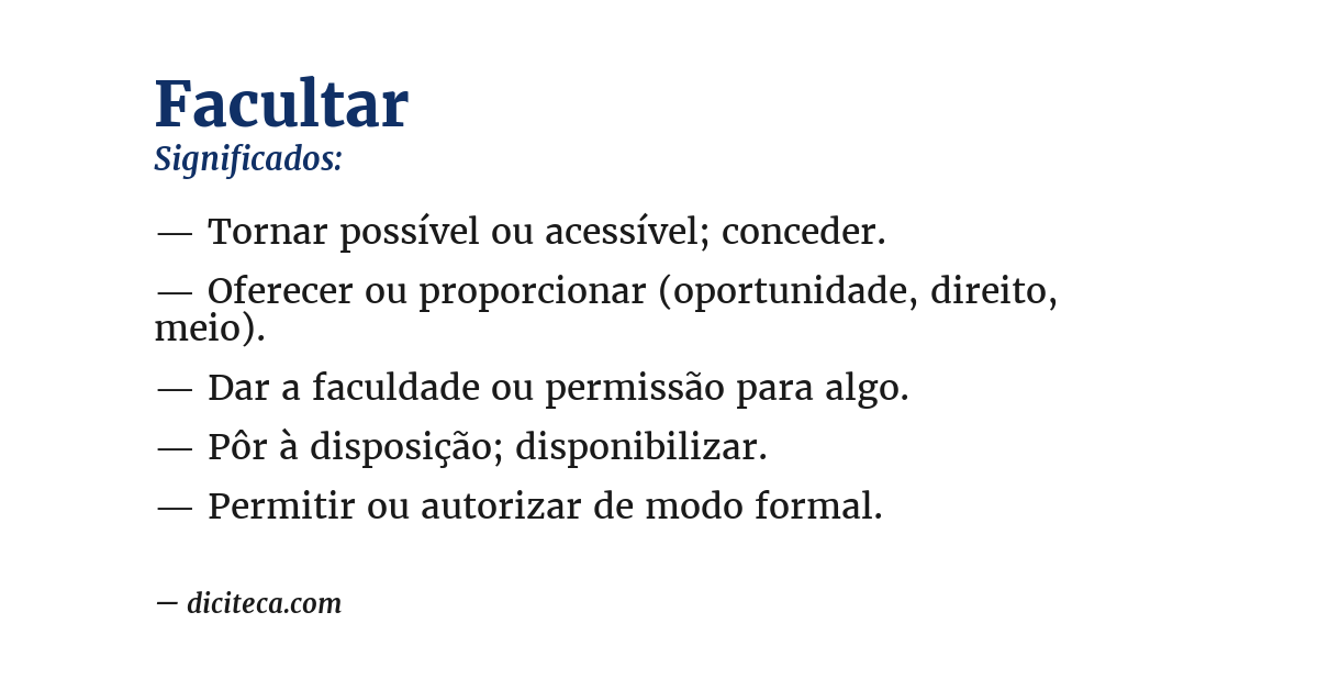 Significado de facultar