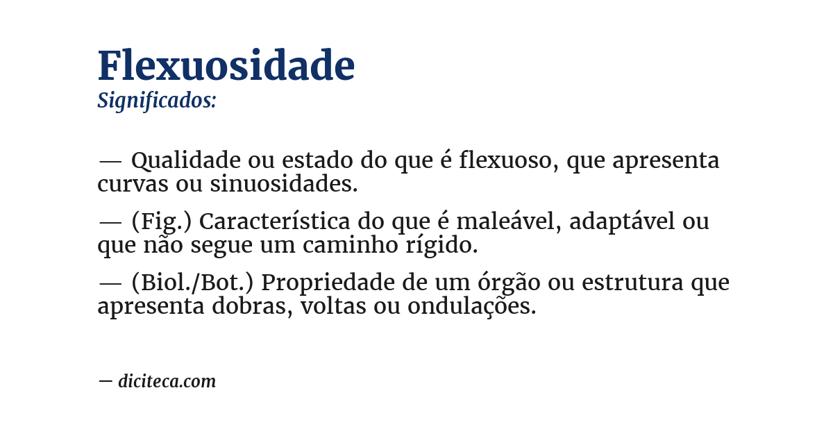 Significado de flexuosidade