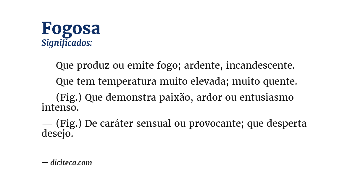 Significado de fogosa