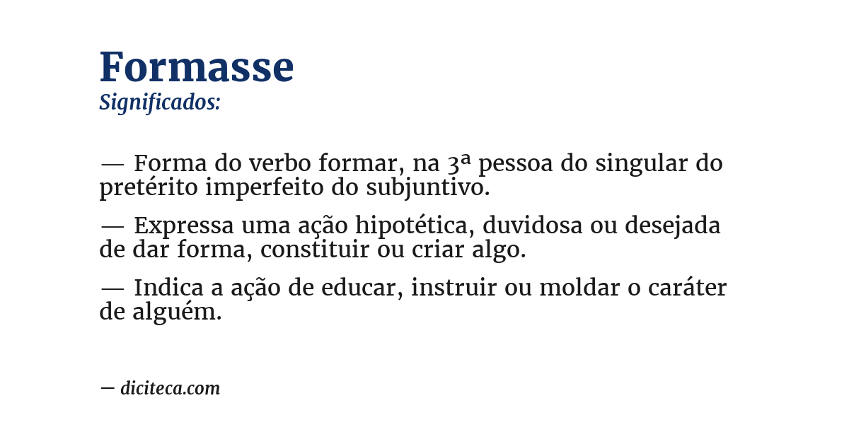 Significado de formasse