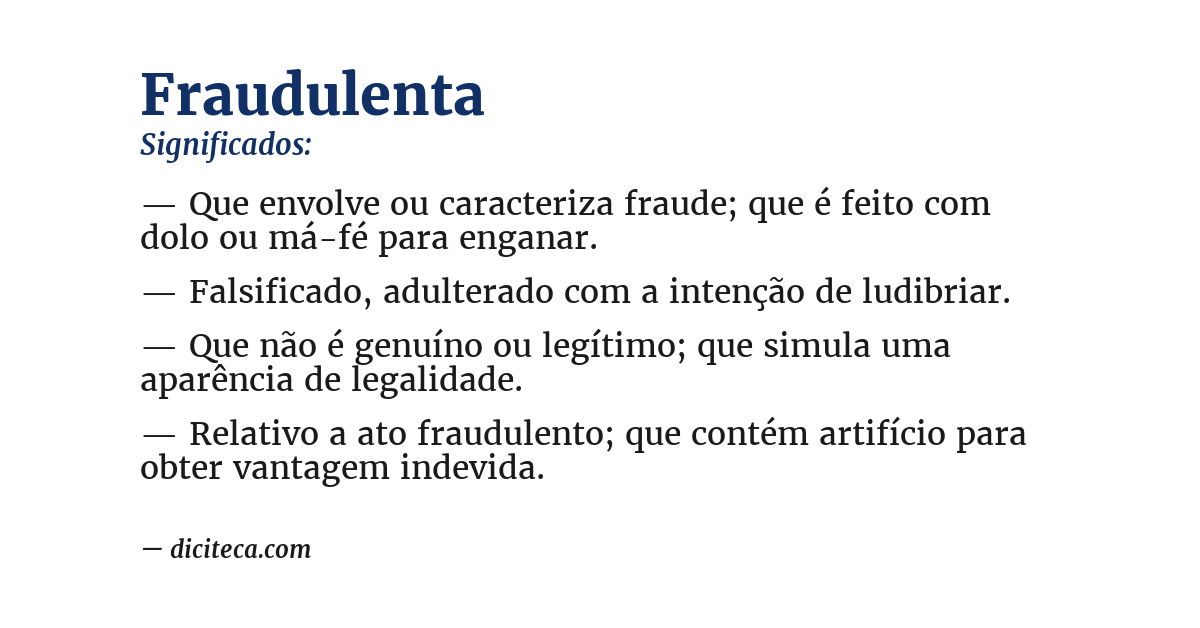 Significado de fraudulenta