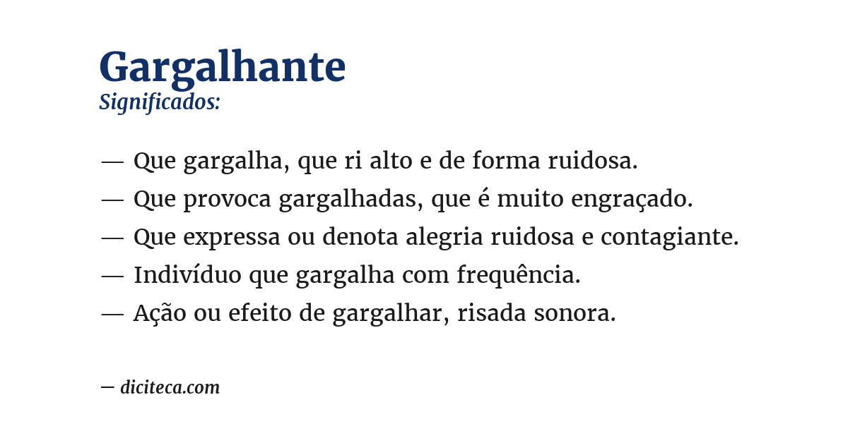 Significado de gargalhante