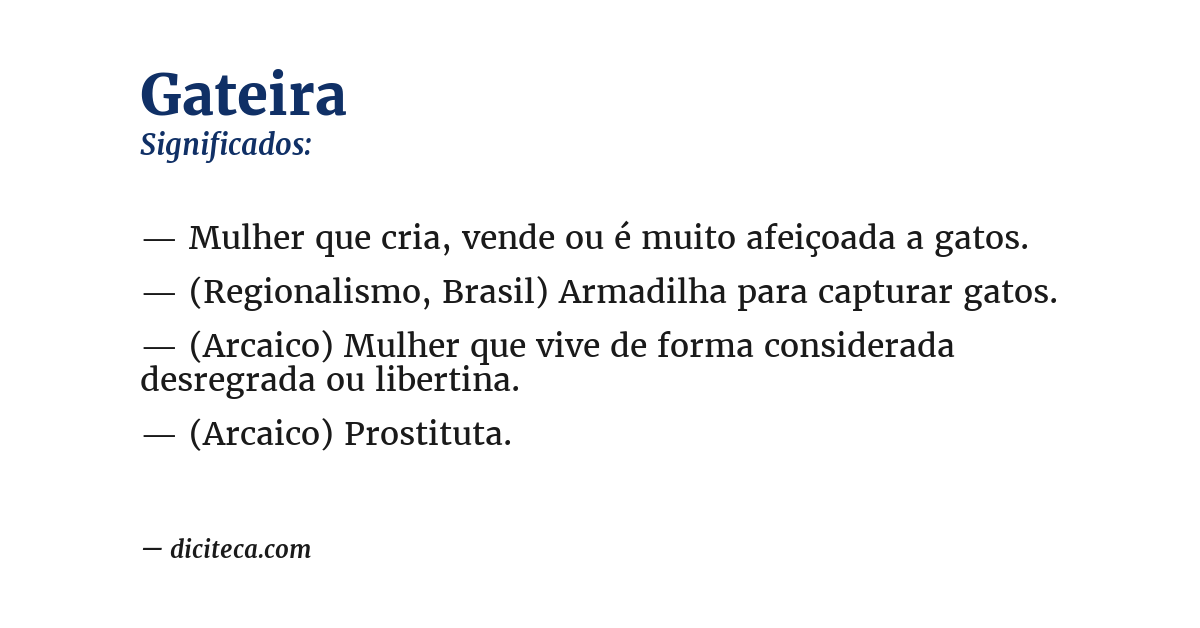 Significado de gateira
