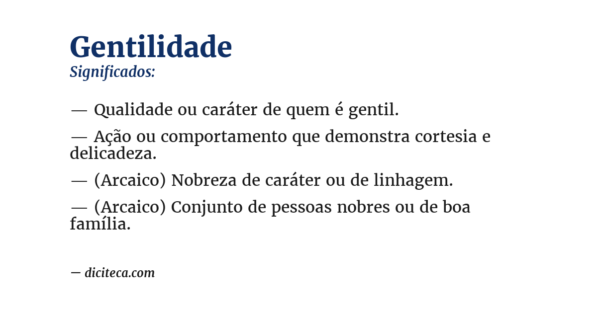 Significado de gentilidade