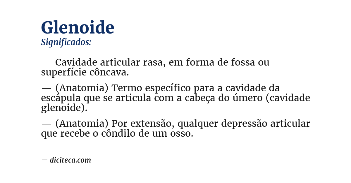 Significado de glenoide