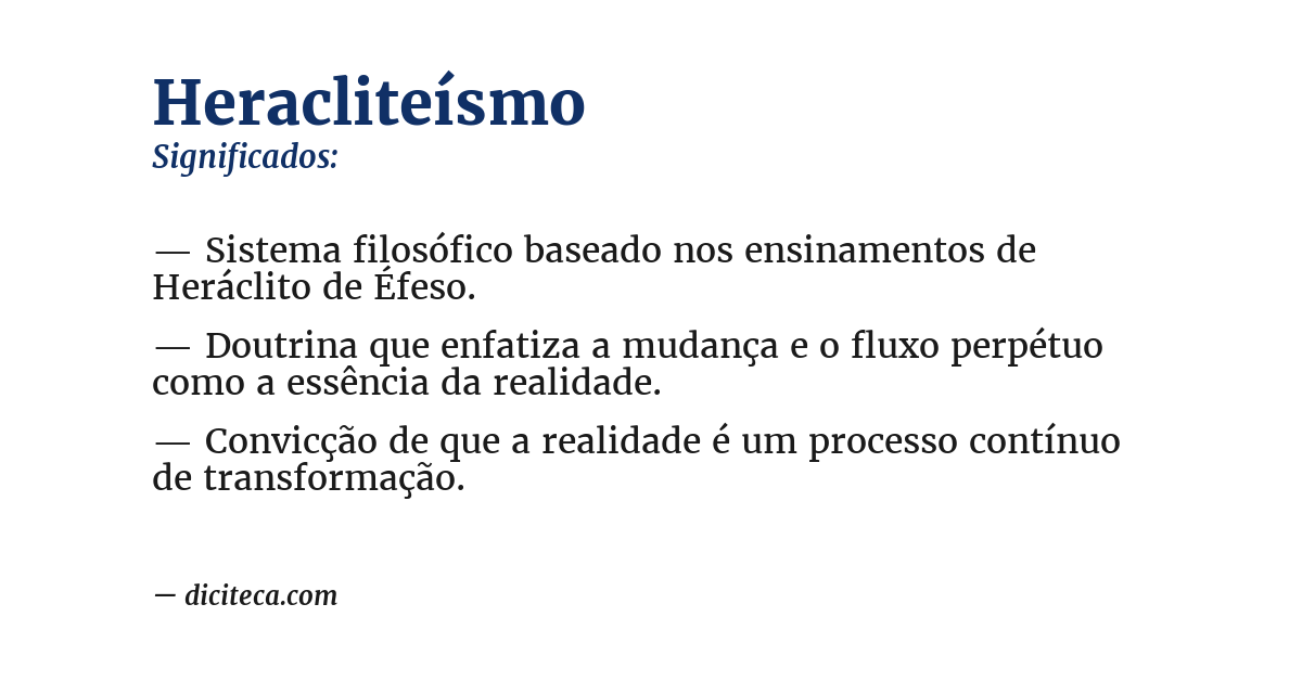 Significado de heracliteísmo