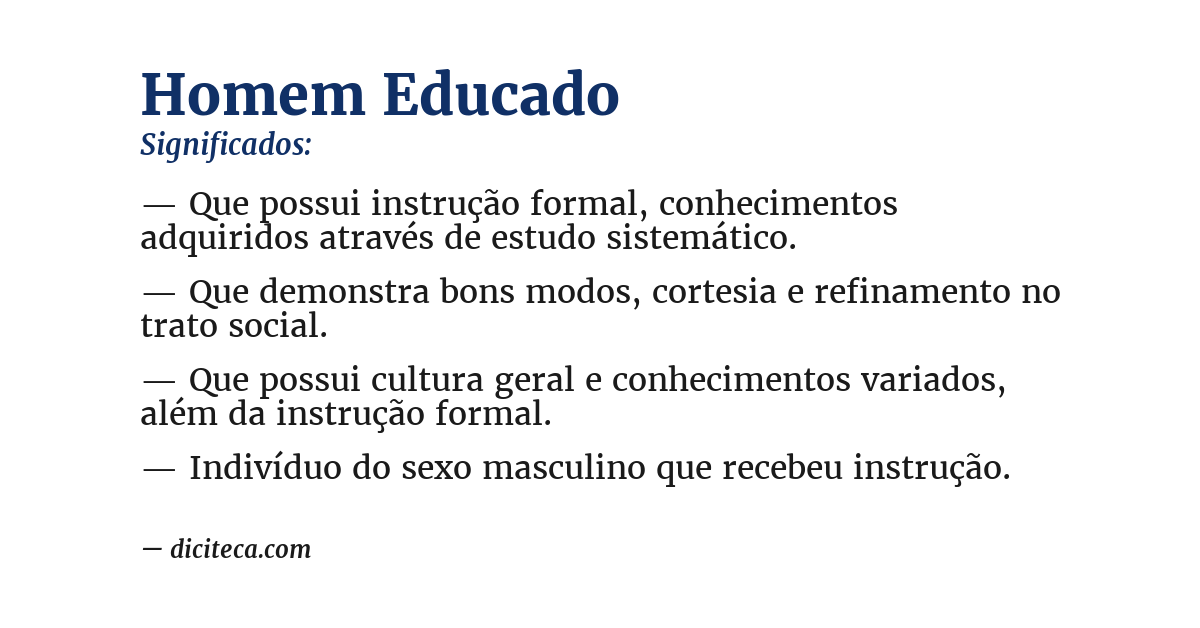 Significado de homem educado