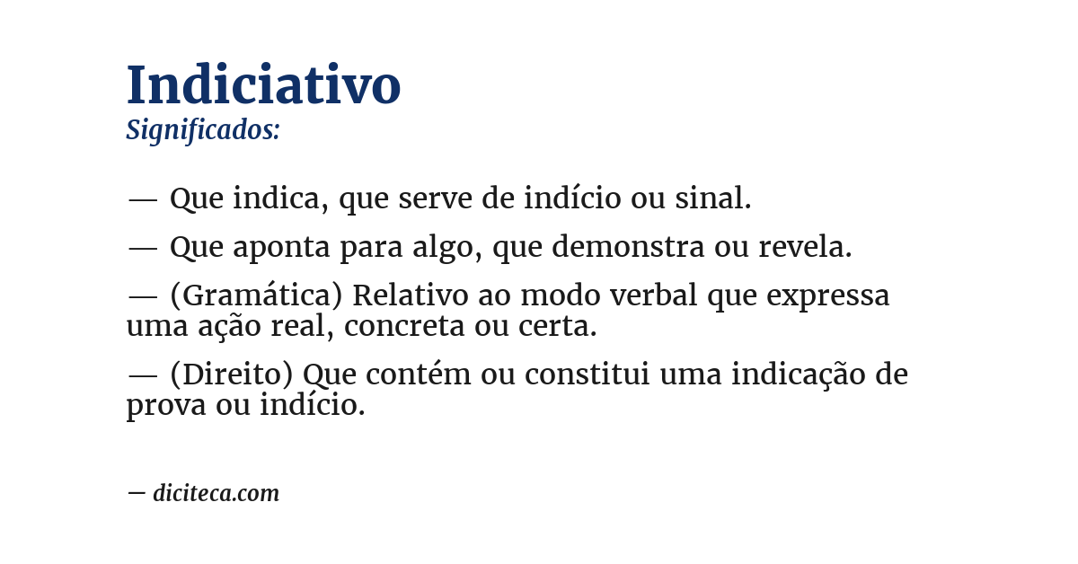 Significado de indiciativo