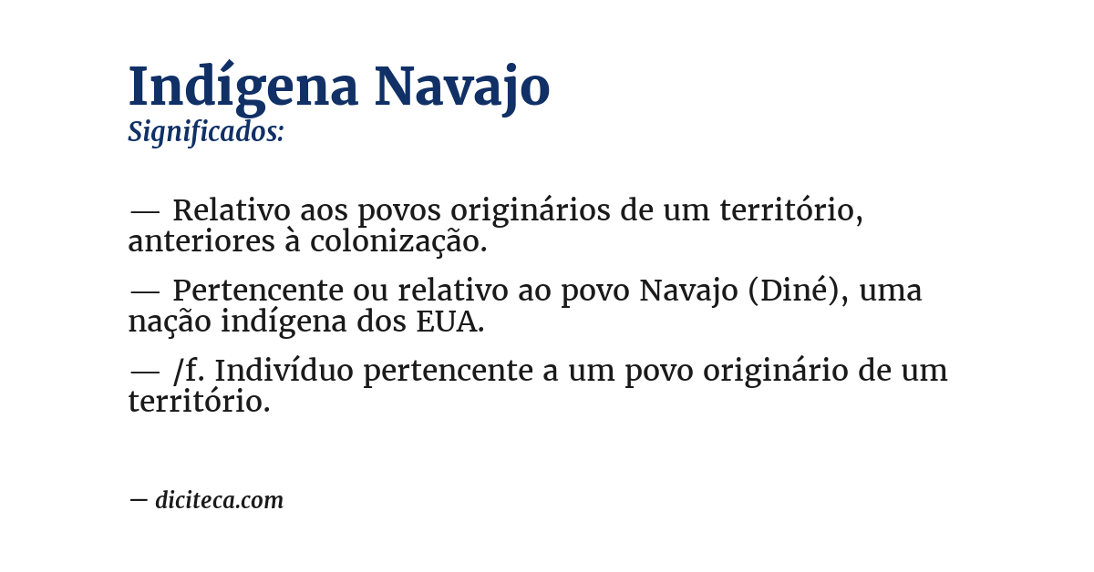 Significado de indígena navajo