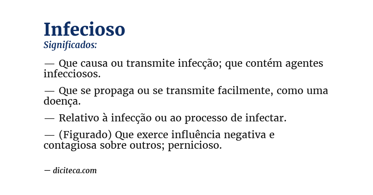 Significado de infecioso