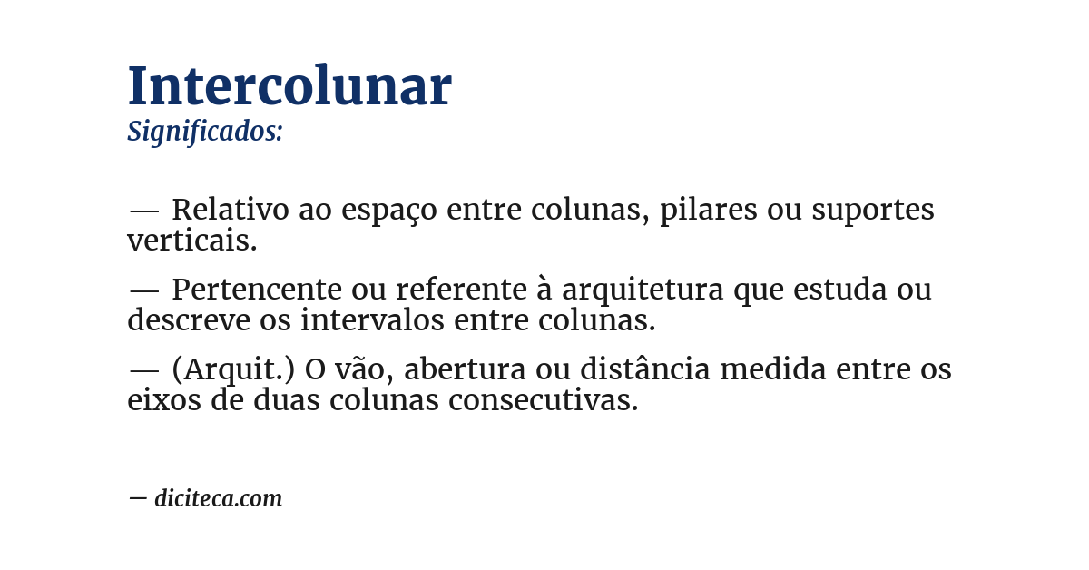 Significado de intercolunar
