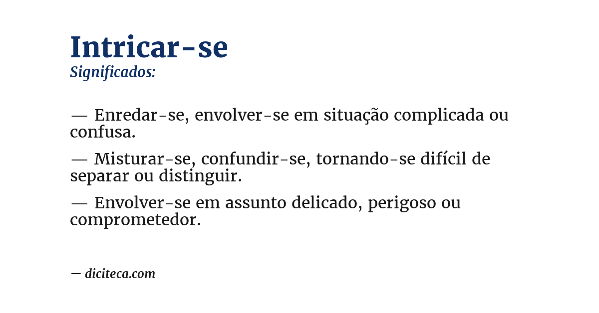 Significado de intricar-se