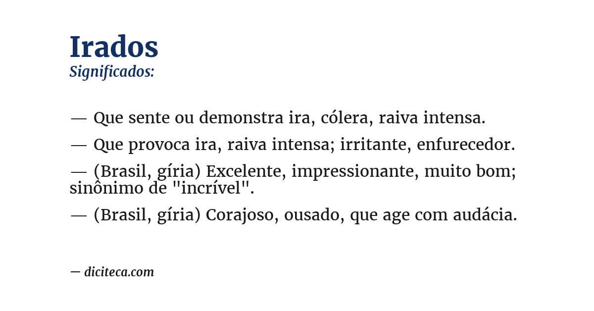 Significado de irados