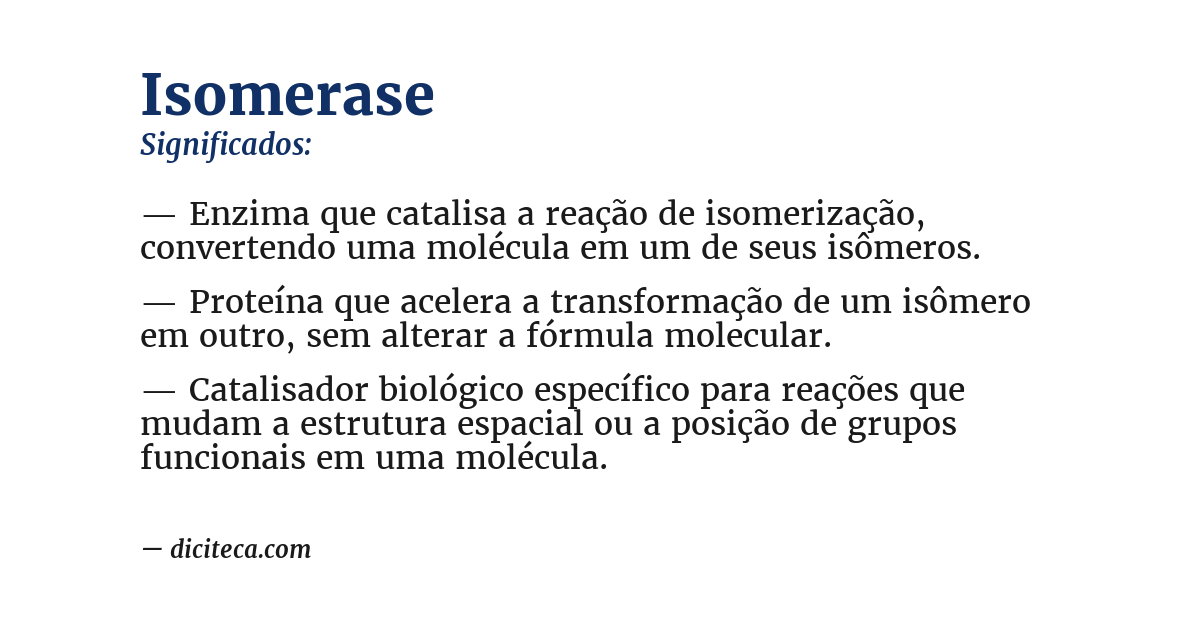 Significado de isomerase