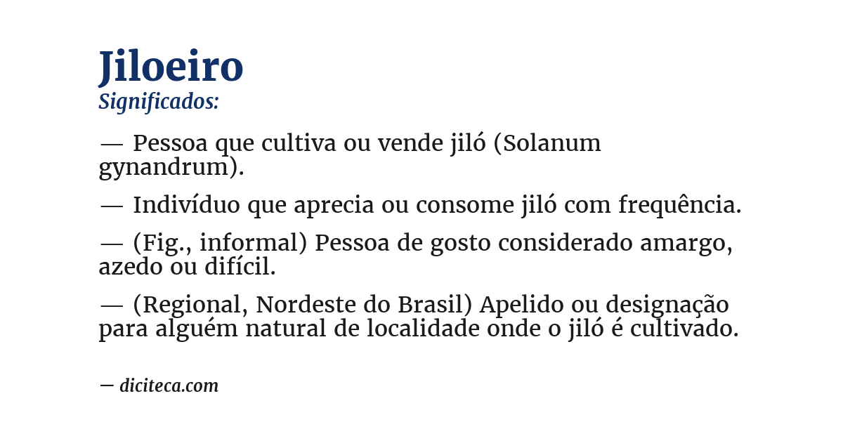 Significado de jiloeiro