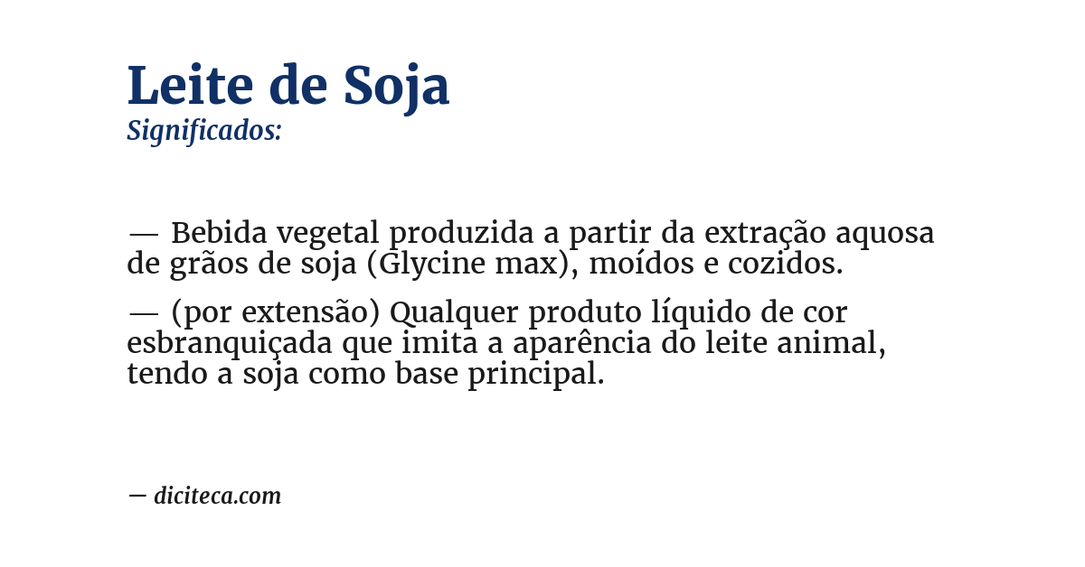 Significado de leite de soja