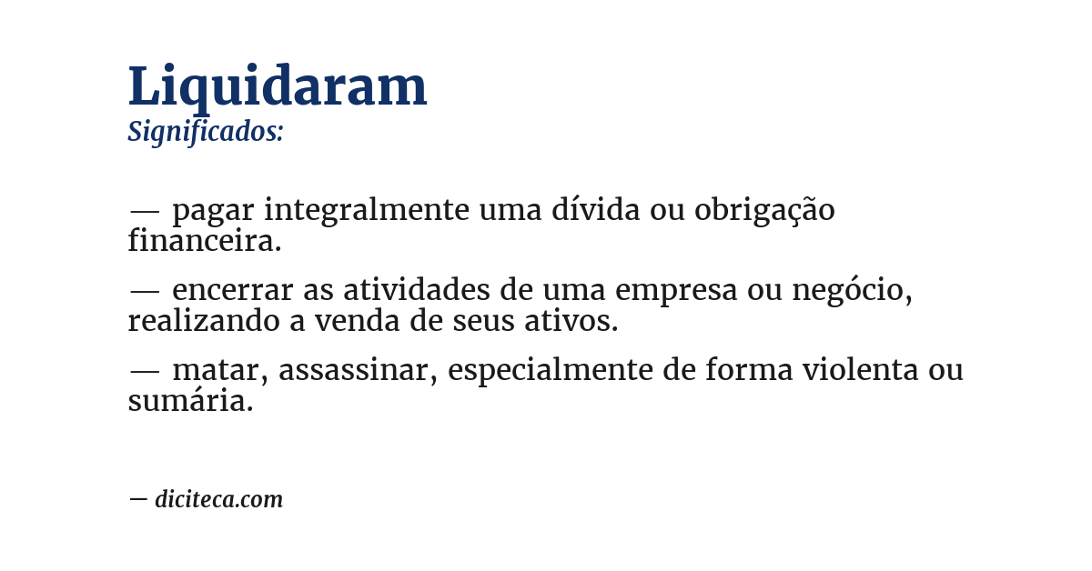 Significado de liquidaram