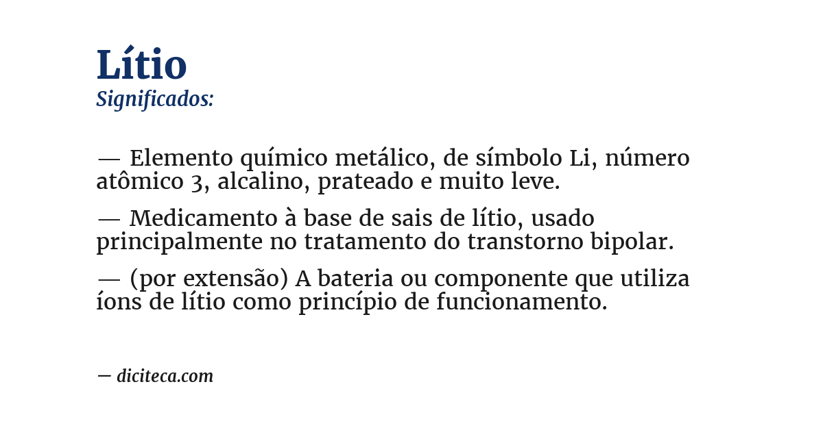 Significado de lítio