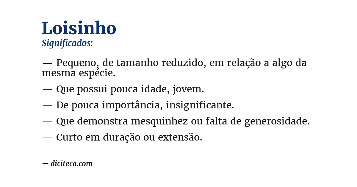 Significado de loisinho