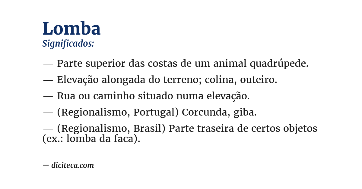 Significado de lomba