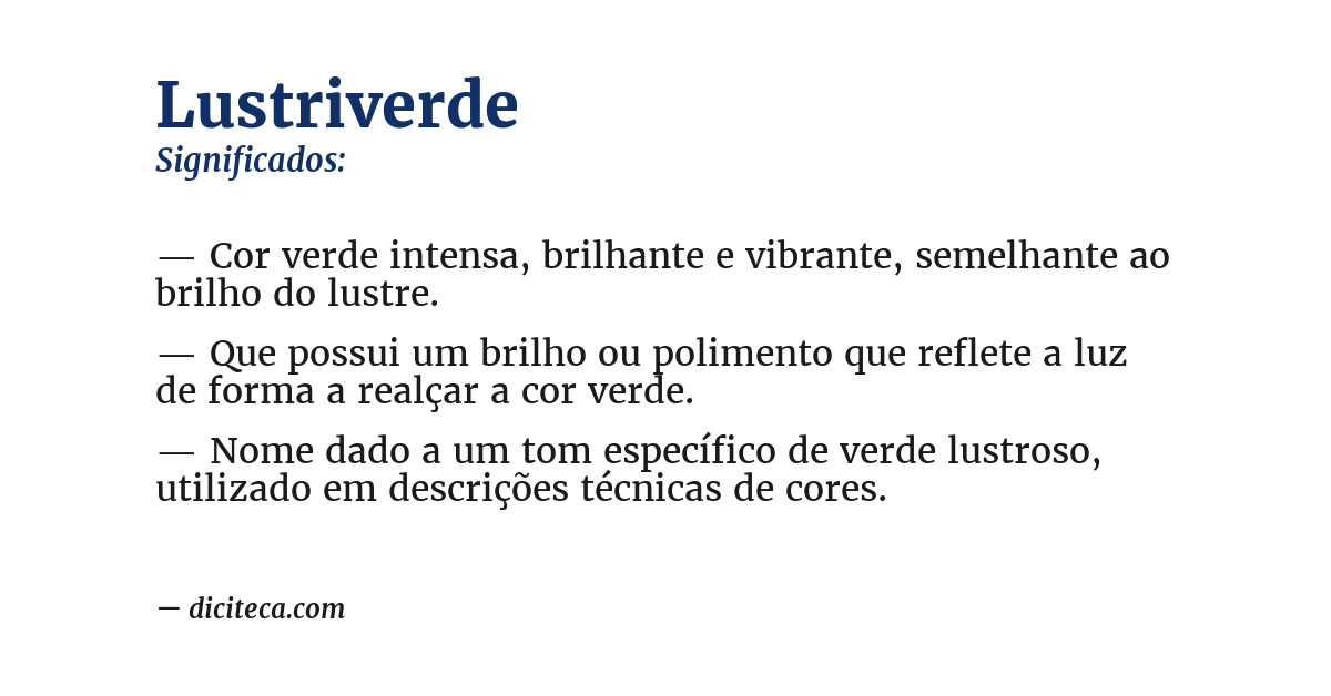 Significado de lustriverde