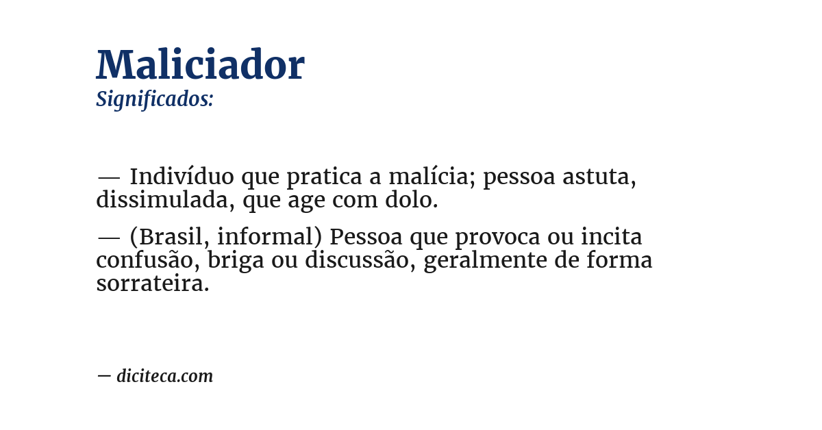 Significado de maliciador