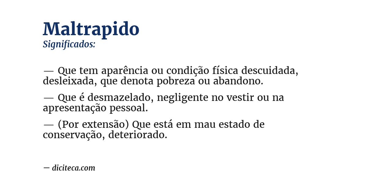 Significado de maltrapido