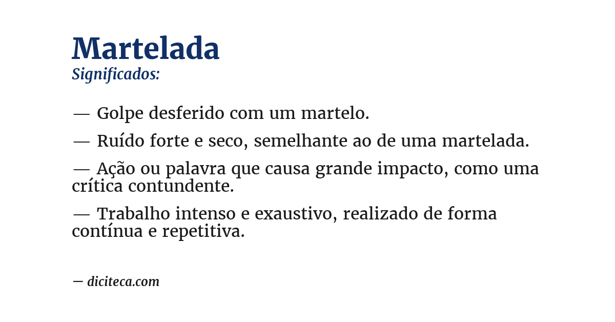 Significado de martelada