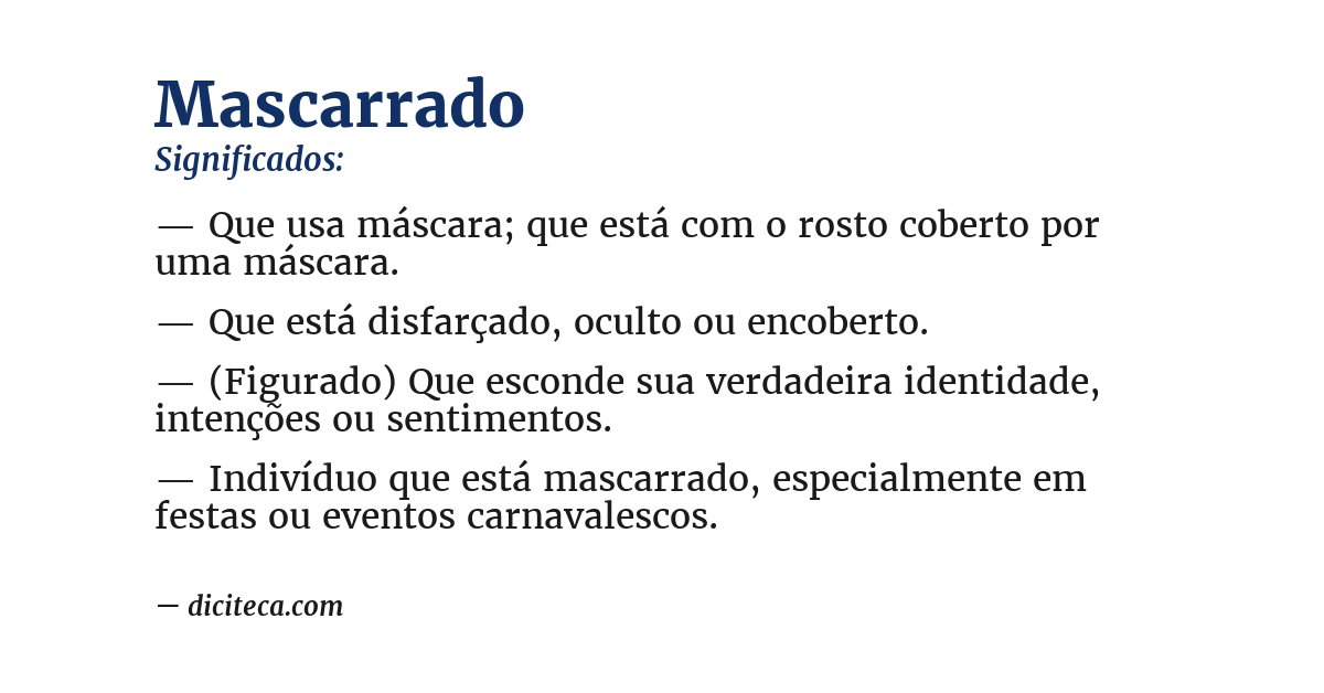 Significado de mascarrado