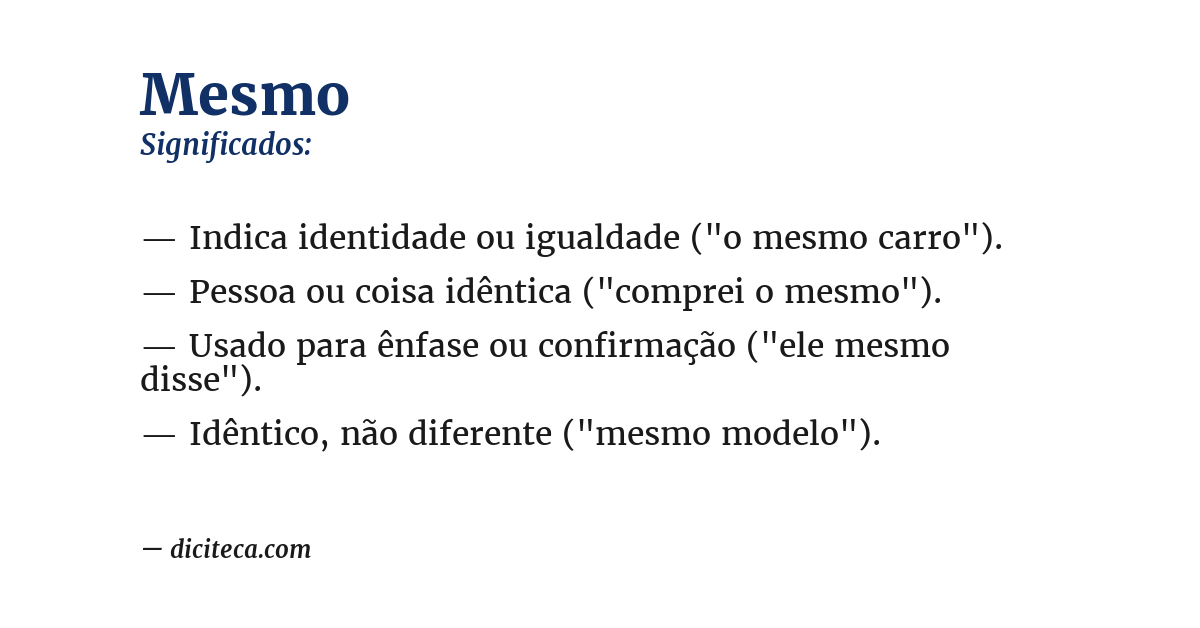 Significado de mesmo