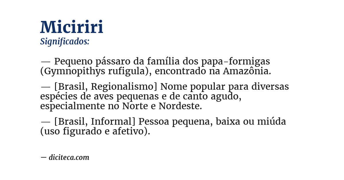 Significado de miciriri
