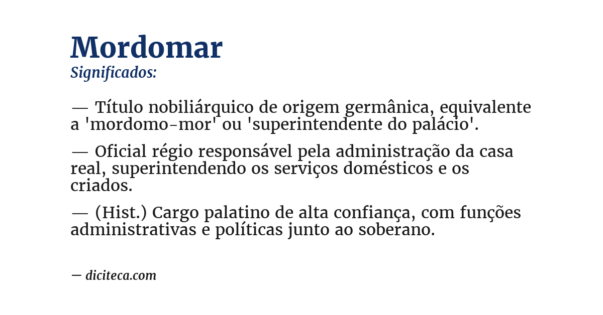 Significado de mordomar