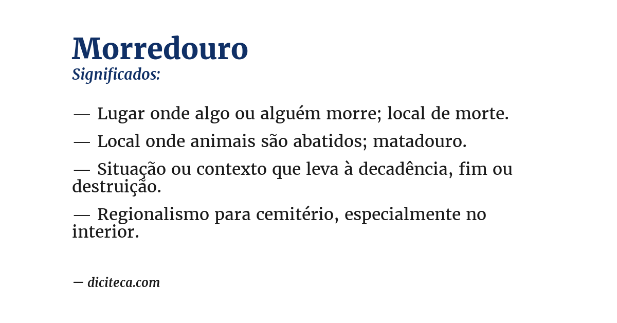 Significado de morredouro