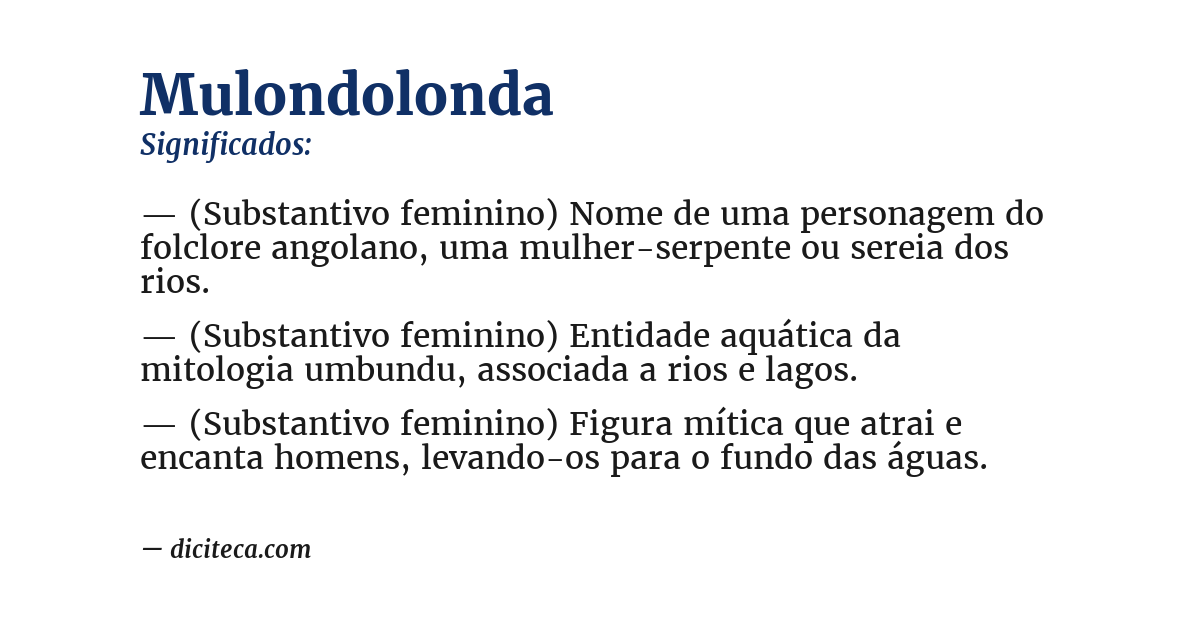 Significado de mulondolonda