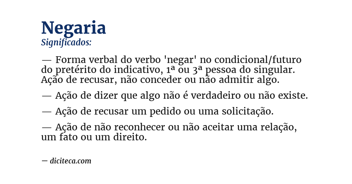 Significado de negaria
