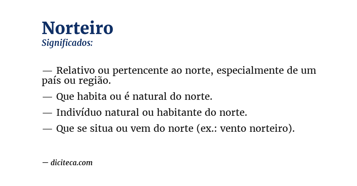 Significado de norteiro