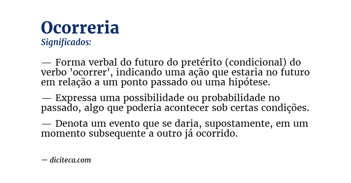 Significado de ocorreria
