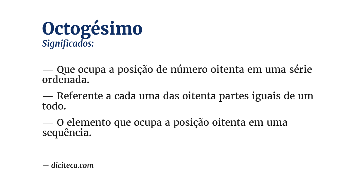 Significado de octogésimo