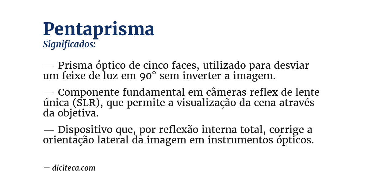 Significado de pentaprisma