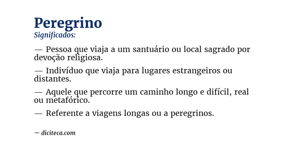 Significado de peregrino