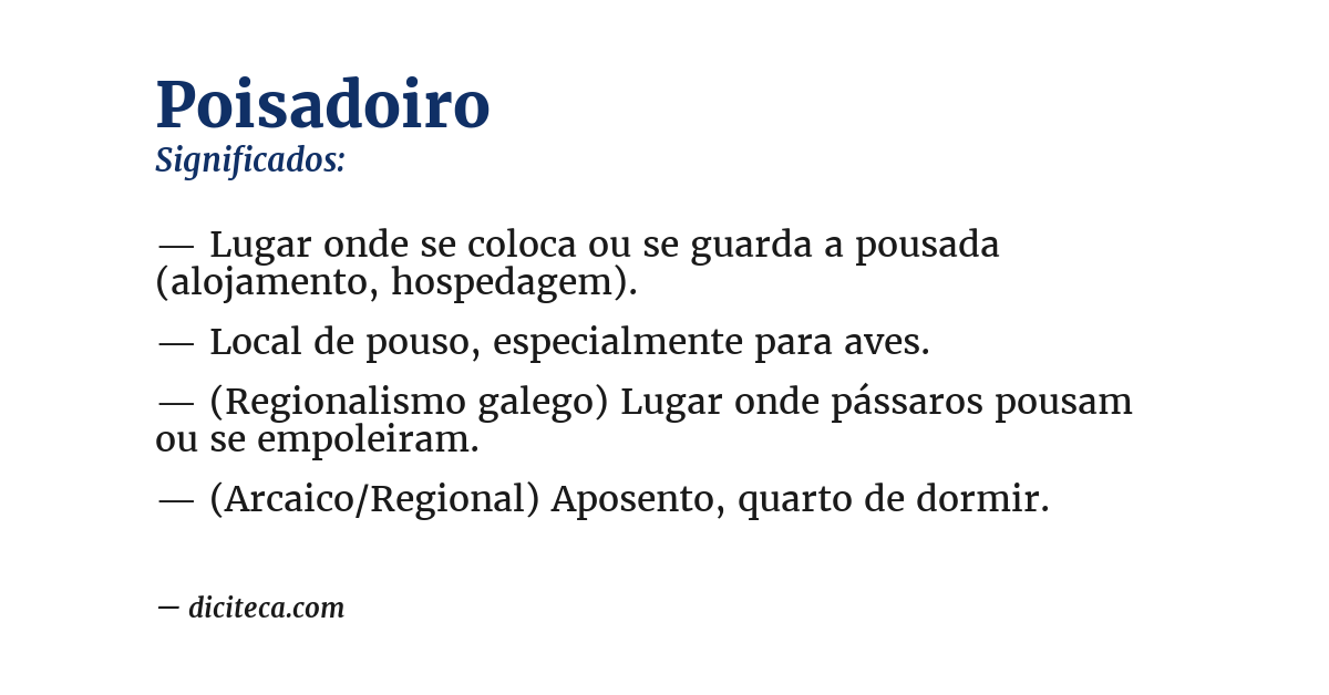 Significado de poisadoiro