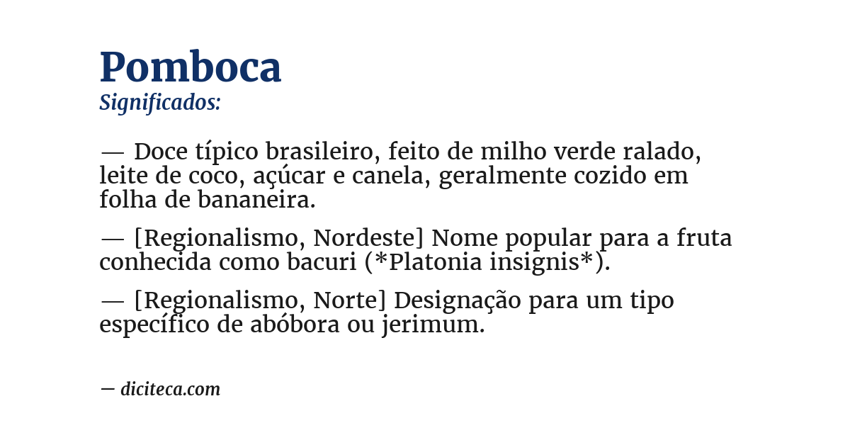 Significado de pomboca