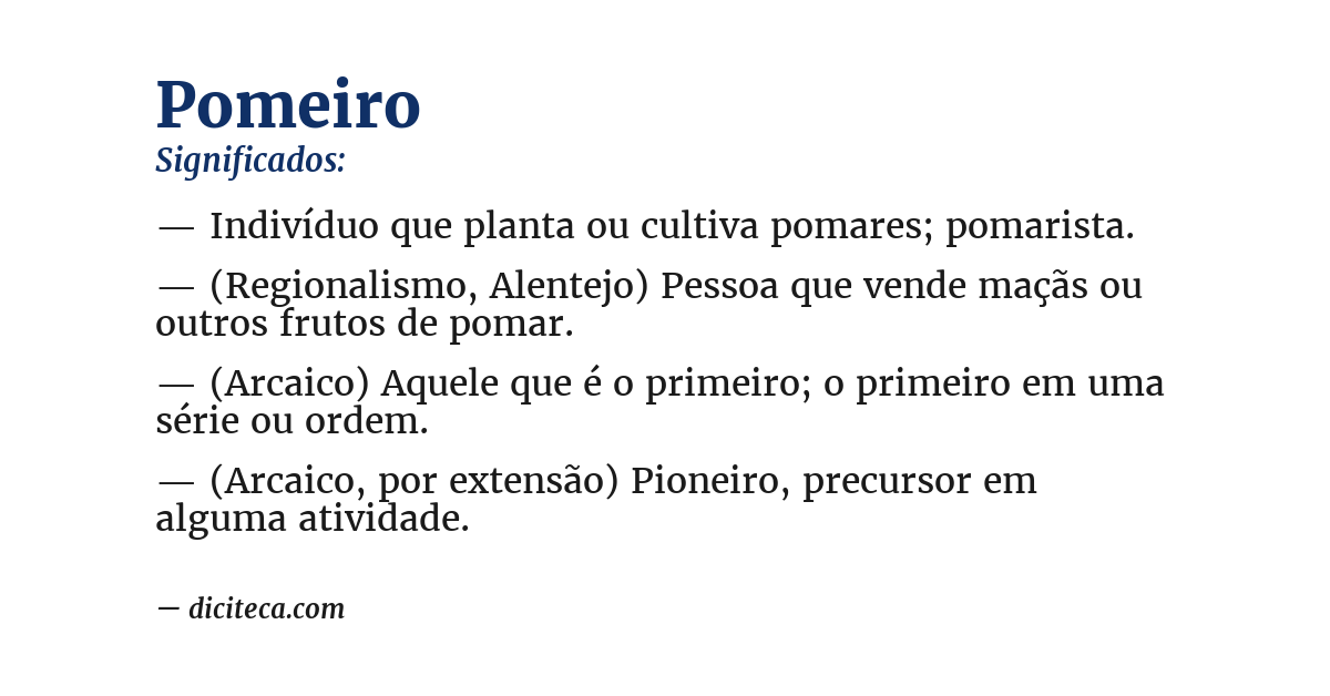 Significado de pomeiro