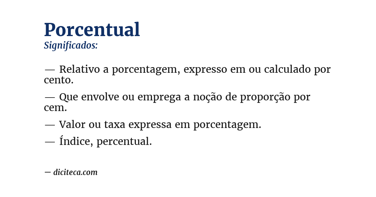 Significado de porcentual