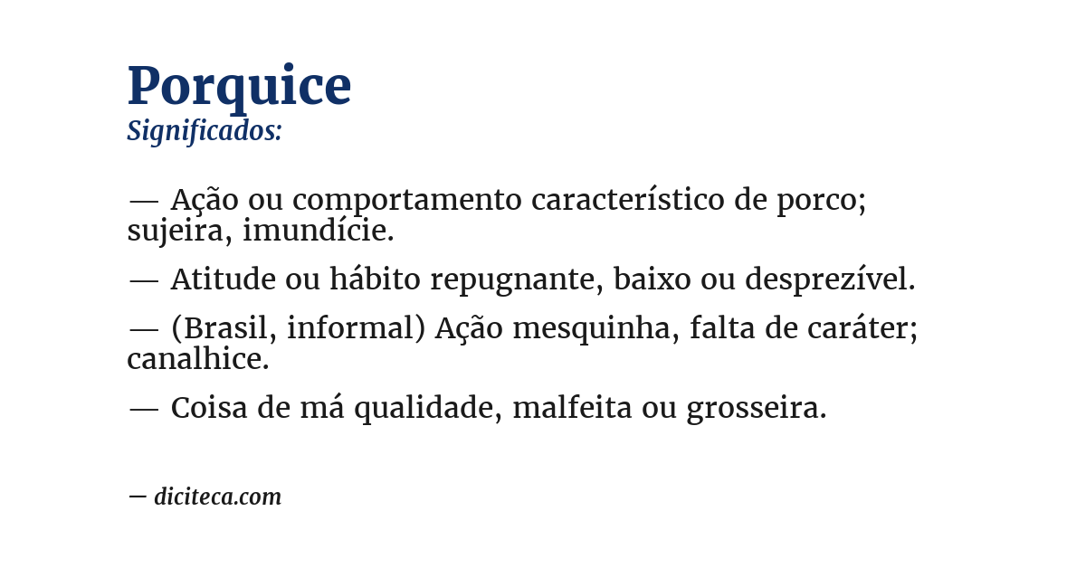 Significado de porquice