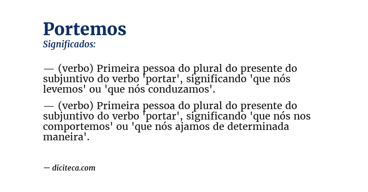 Significado de portemos