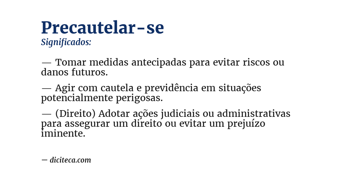 Significado de precautelar-se