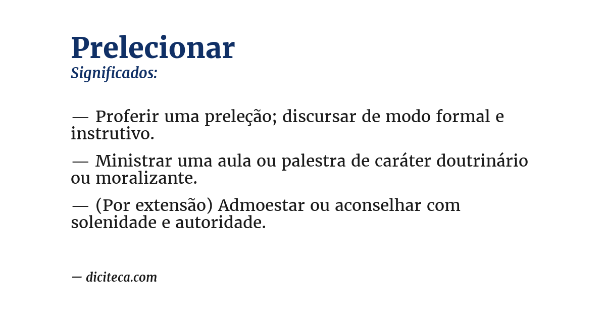 Significado de prelecionar